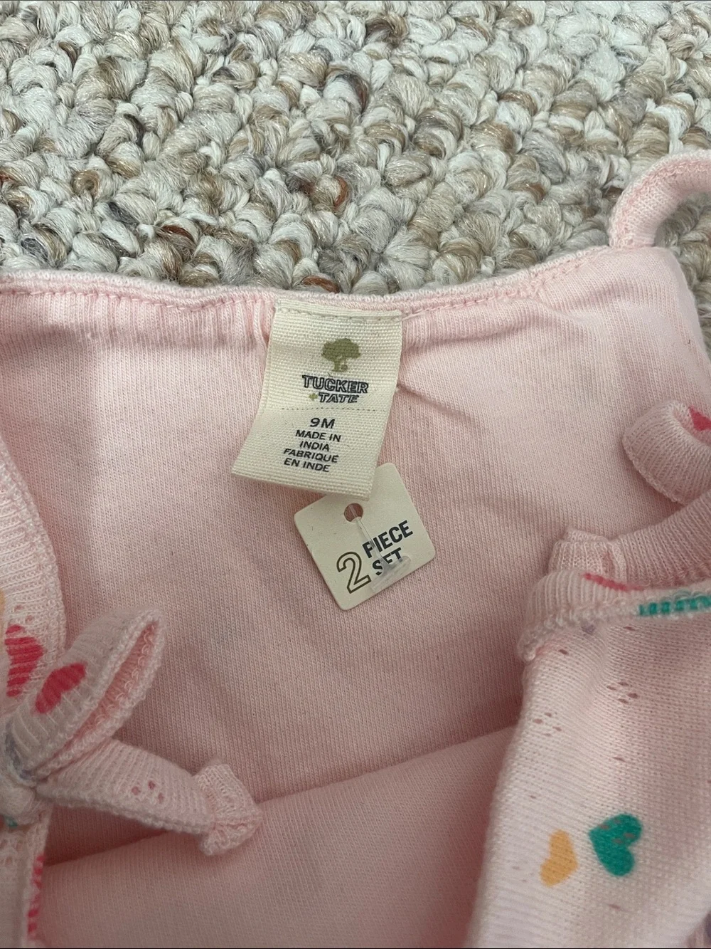 Nordstrom Baby Pink Lace-Trim 3-Piece Set & Tucker + Tate Hearts 2-Piece Set